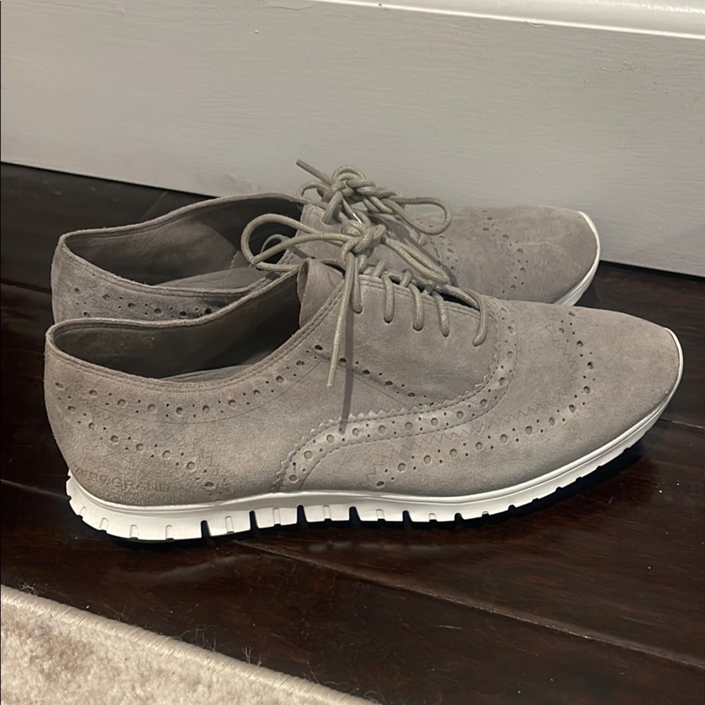 Cole Haan ZeroGrand Grey Suede Oxford Shoes